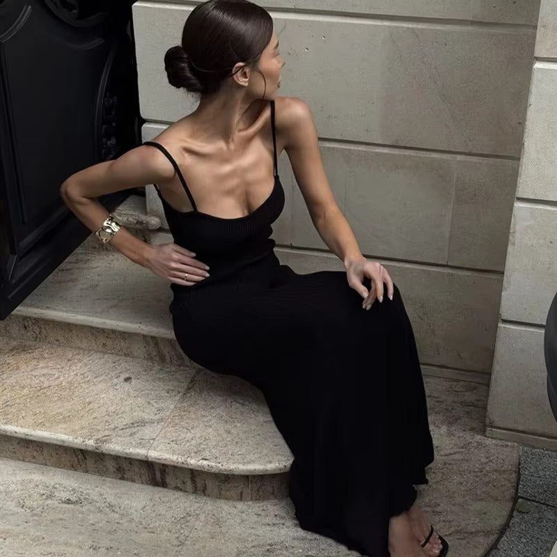 Knit Backless Long Dress