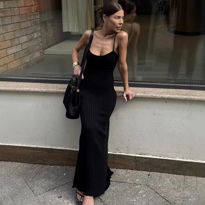 Knit Backless Long Dress